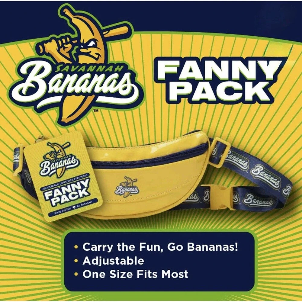 New Savannah Bananas Fanny Pack, Yellow Banana One Size Fits Most